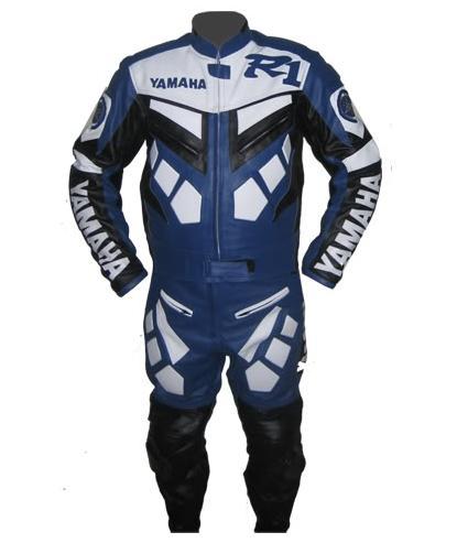 BLUE YR1 MOTORBIKE LEATHER JACKET TROUSER SUIT