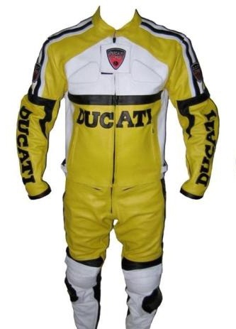 Ducati Yellow color biker leather suit