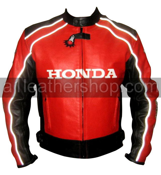 Honda Joe Rocket Red Black Motorcycle Racing Leather Jacket