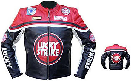 LUCKY STRIKE Brand Motorbike Leather Jacket