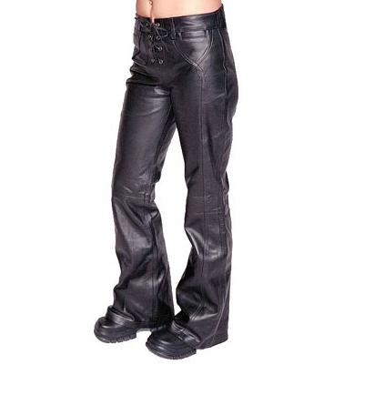 Ladies Black Color Leather Trouser
