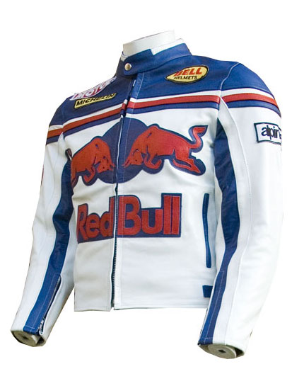 New Red Bull Mens Motorbike Leather Jacket
