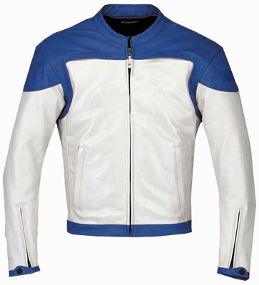 Stylish Blue White Motorbike leather jacket