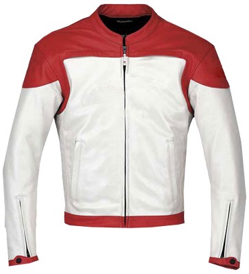 Stylish Red White Motorbike leather jacket