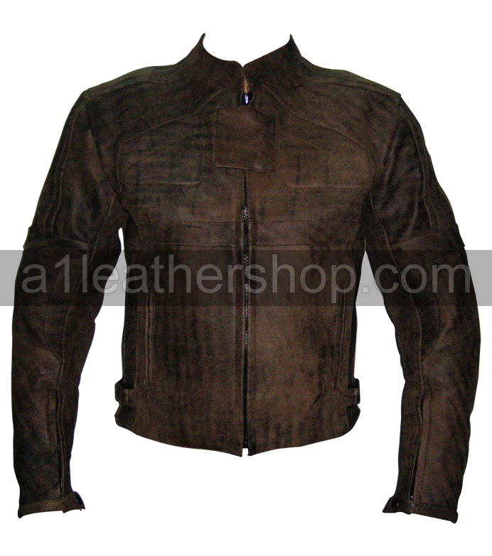 mens distressed brown fashion leather jacket